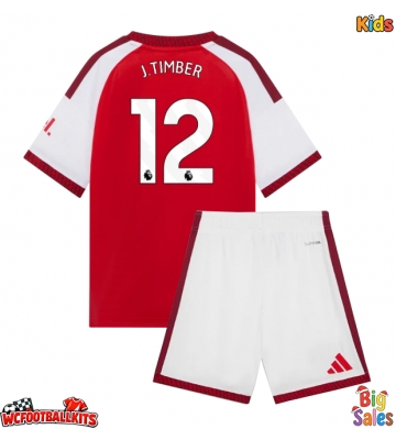 Arsenal Jurrien Timber #12 Replica Home Stadium Kit for Kids 2026-27 Short Sleeve (+ pants)